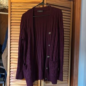 a new day Women's Deep Purple Cardigan Sweater